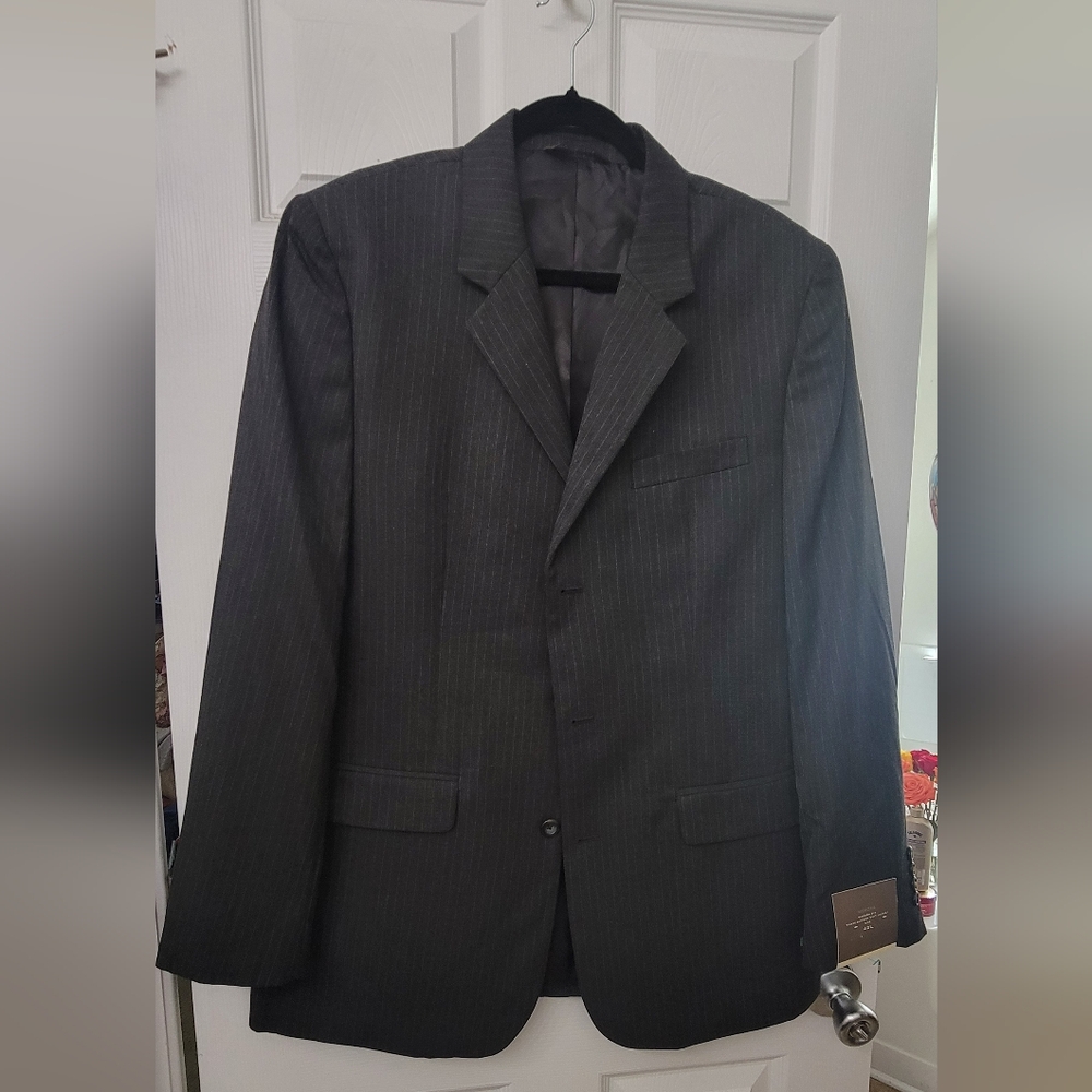 Classic Black Pinstripe Men's Sportscoat